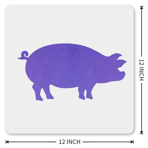 MAGJUCHE Farm Pig Stencil 12 Inches, Reusable Farm Animal Stencil for Painting DIY Crafts Decor