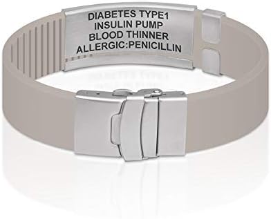 Divoti Custom Engraved Medical Alert ID Bracelet – Dual-Sided Laser Etching, Silicone Wristband, Stainless Steel Security Clasp – Adjustable & Trim-to-Fit – Emergency Medical Info Band for Men & Women