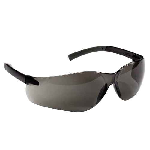 KleenGuard V20 Purity Safety Glasses (25652), UV Protection, Hardcoated Smoke Lenses with Black Temples, 12 Pairs / Case