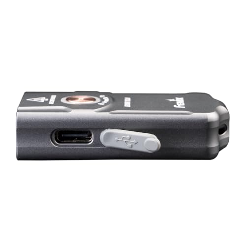 Fenix E03R v2.0 Keychain Flashlight, Grey, 500 Lumen Bright USB-C Rechargeable EDC with Red LED and Organizer (Grey)