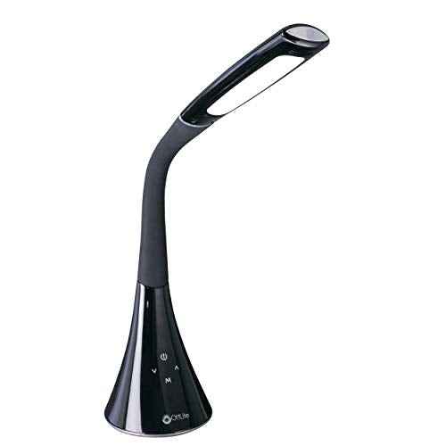 OttLite Swerve LED Desk Lamp with USB Charging, 3 Color Modes, Long-Lasting ClearSun LED, Flexible Neck, Touch Activated, Flexible Neck, Desk Light for Home Office, Reading
