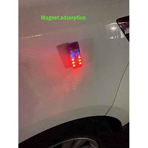 Police Personal Safety Warning Signal Clip Shoulder Light with Electronic Whistle Flashlight magnet For Outdoor Rescue,Traffic Guidance,Police patrols,Cycling,Night run,Costume Role Playing (Red/Blue)