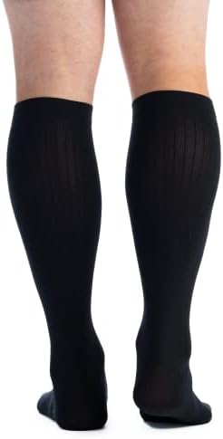 EvoNation Men’s 15-20 mmHg Knee High Compression Socks – Graduated Support for Circulation, Swelling, Varicose Veins & Pain Relief – Medical Compression Stockings – Made in USA