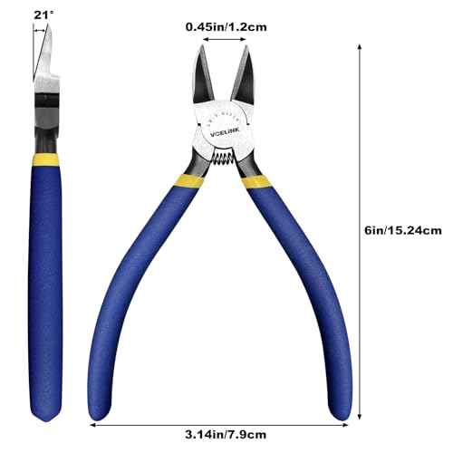 VCELINK Wire Cutter, 6-inch Side Cutter, CR-V Small Flush Cutter, Professional Small Wire Cutter with Spring-loaded for Artificial Flowers, Floral, Jewellery Making, and DIY Model Making