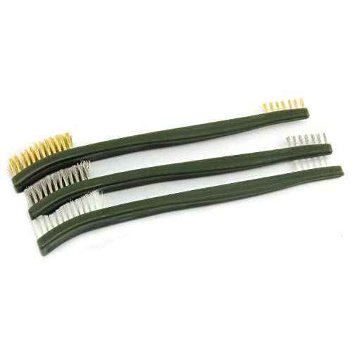 6-Pack Double-Ended Cleaning Brushes (2PCS Stainless Steel Wire Brushes + 2PCS Brass Wire Brushes + 2PCS Nylon Brushes)