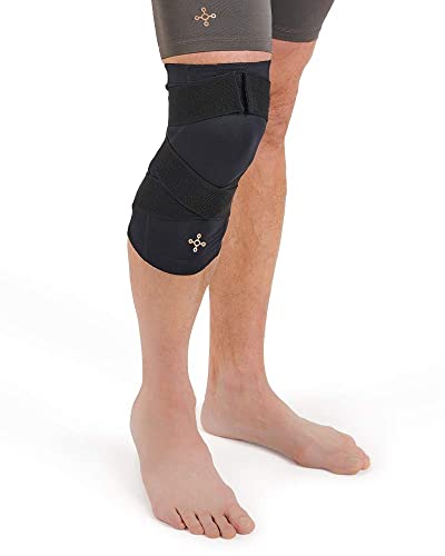 Tommie Copper Pro-Grade Compression Knee Sleeve, Unisex, Men & Women, Adjustable Ultimate Support Sleeve, Integrated Straps for Knee Stability & Muscle Support - Black, Small
