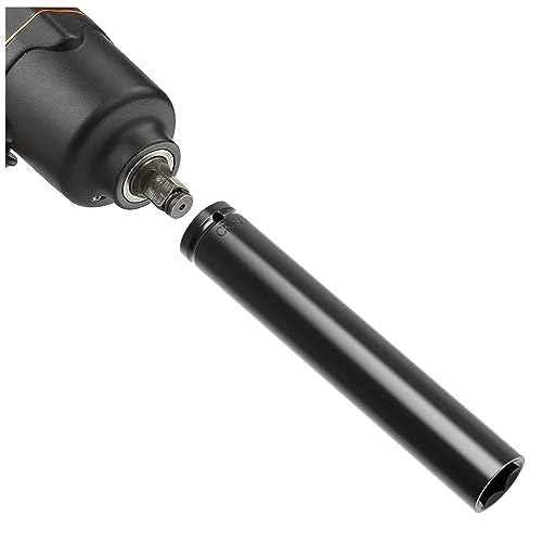 1/2 Inch Drive by 19mm(3/4-Inch) Deep Impact Socket, Heat-Treated CR-V Steel 6 Inch Length, 6-Point Metric Sizes