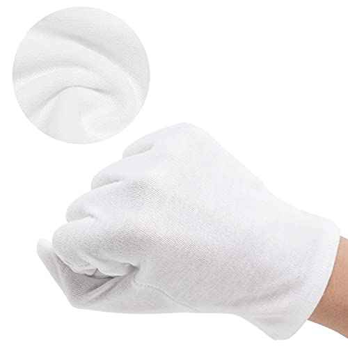 20 Pairs Archival Photo Gloves, White Work Gloves for Art Handling Working Photography Cloth Gloves Liners Bulk for Handling Jewelry, Film, Photo, Coin Collectors, Metal Inspection Men & Women