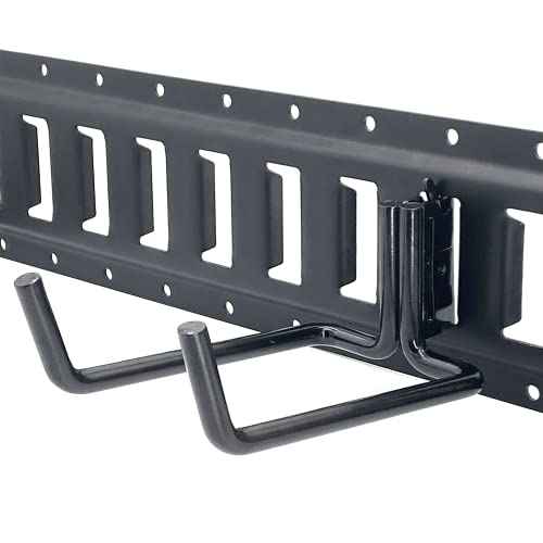 2 Pack E-Track Heavy Duty Shovel Hanger for Store Long Handled Tools,Large Steel Tool Double J Hook, Tool Hanger | E Track Accessories for Enclosed Trailer or Trucks (Black)