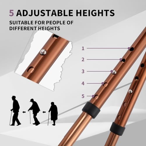 Folding Cane Seat Sturdy Lightweight Adjustable Handle Legs with LED Light Cushion for Elderly Walking Stick 300 lbs Large Plate