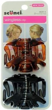 Scunci Wingless Octopus Jaw Clip,unisex, Colors may vary, 2-Pieces per Pack (1-Pack)