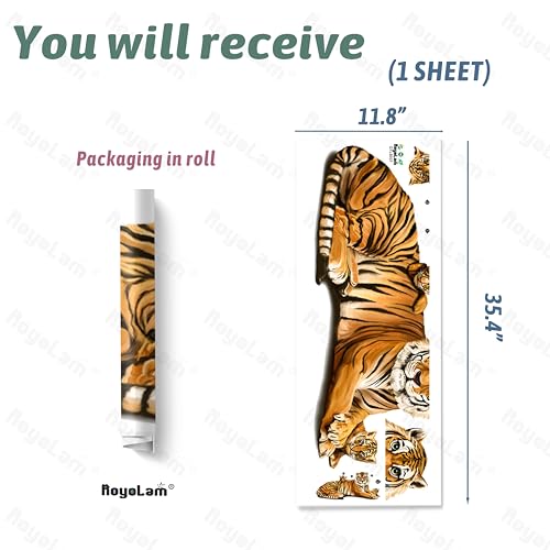 Cute Tiger and Cubs Wall Decal Nursery Jungle Animal Wall Sticker Removable Peel and Stick Waterproof Wall Art Decor Stickers for Kids Baby Classroom Living Room Playing Room Bedroom