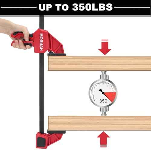 Upgraded 4-Pack 24 Inch Woodworking Clamps,Bar Clamps Heavy Duty 350LBS Throat Depth 3-1/3¡±,One-Handed Quick Grip/Spreader Wood Clamps Set with Quick Change Button