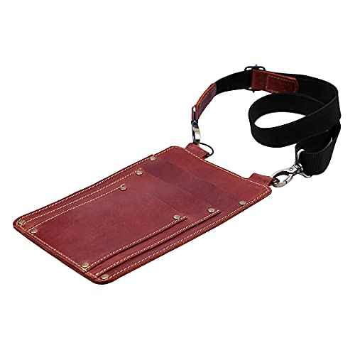 Leather Florist Tool Belt Bag Garden Farmer Pouch Organizer - Hand Tools Holder Utility Kit (Cognac Brown)