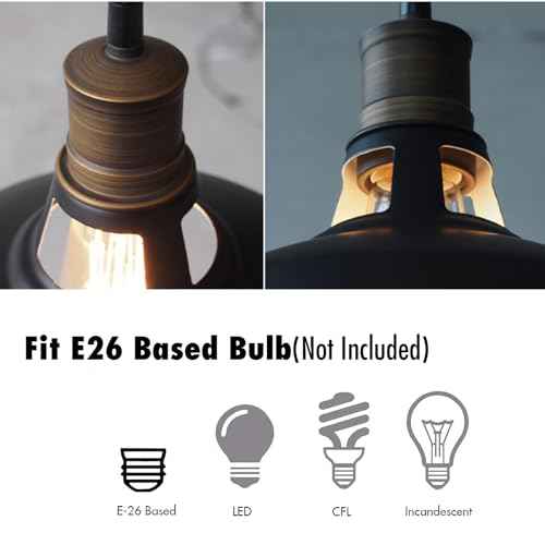 CLAXY Plug in Pendant Lights Adjustable Hanging Pendant Light Fixture with Black Barn Shade On/Off Switch Swag Pendant Lamp Set of 2