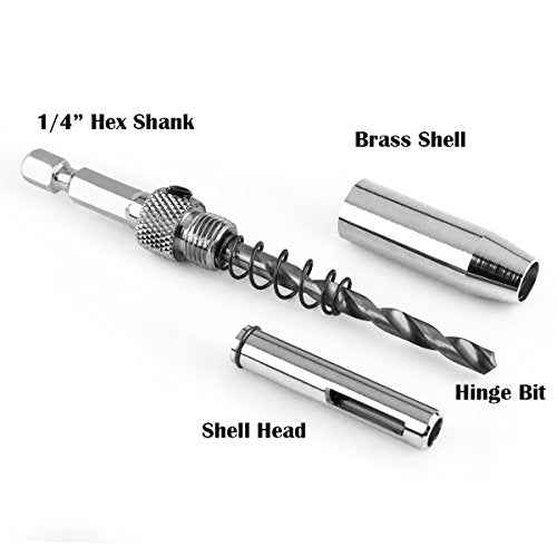 4Pcs Door Self-Centering Hinge Drill, Window Hole Opening Center Drill Bit Hole Puncher Woodworking Tools 5/64'' 7/64'' 9/64'' 11/64''