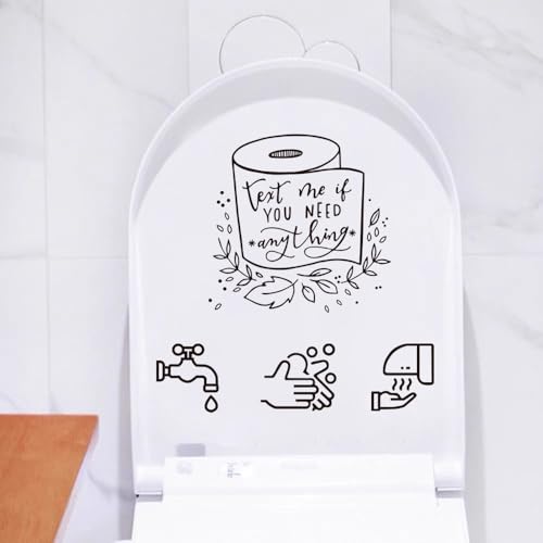 Toilet Rules Wall Quotes Stickers Peel and Stick DIY Removable Wall Decal Wall Decor Vinyl Rules Sign Wall Art Decals for Toilet Bathroom Laundry Room Shower Room Decoration