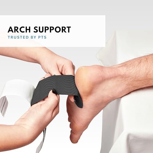 Plantar Fasciitis Tape, 20 Applications - Precut Kinesiology Tape Strips for Foot Soreness Relief - Also Great for Shin Splints - Includes 20 2x10" Strips & 40 2x5" Strips (Black, 20 Count)