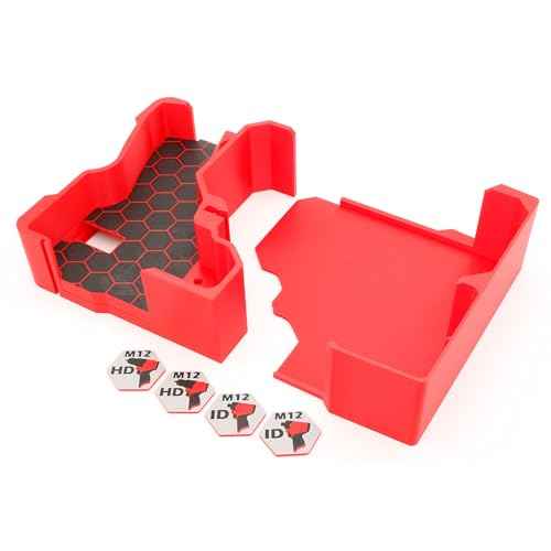 Compact Tool Organizer made for Milwaukee Packout compatible with M12 3404-20 Hammer Drill or 3453-20 Impact Driver or 2551-20 Surge Hydraulic Driver, Accessories and Batteries for Enhanced Protection