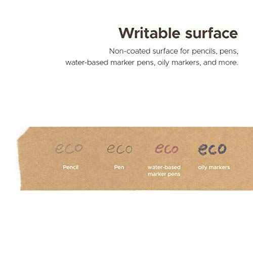 Brown Kraft Paper Tape, 2¡± x 43 Yards, Writable Non-Coated Surface for Masking, Sealing, and Packaging Use, Eco-Friendly and Recyclable, Easy-to-Tear (Non-Printed)
