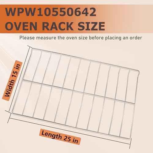 WPW10550642, W10550642 Oven Rack, Compatible with Whirlpool WFG505M0MS, WFG32000MS Replacement Parts, Compatible with Amana Series AGR3130BAW, AGR4230BAB, 304 Stainless Steel, 25"L x 15"W. 2 Pcs
