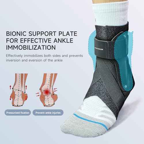 Right Ankle Brace for Women & Men - Ankle Support Sprained Ankle Brace for Achilles,Tendon,Sprain,Injury Recovery,Ankle Support Brace for Running, Basketball, Football (Black,M,Right)