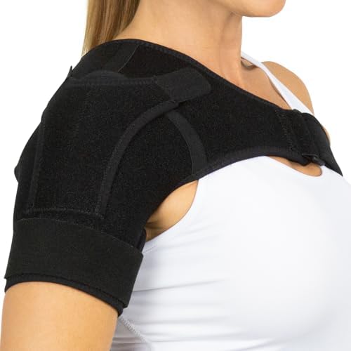 Vive Shoulder Brace for Women & Men - Injury Recovery Compression Support Sleeve - for Rotator Cuff Injuries, Arthritis, Sprain, Dislocation, PT - Targeted Inflammation Pain Relief (Black, Medium)