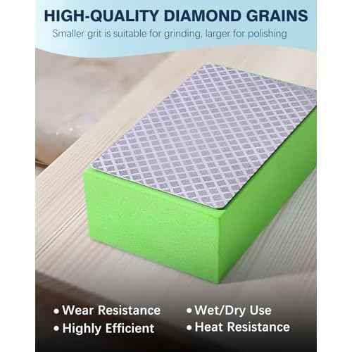 4 Pack Diamond Hand Polishing Pads, Sanding Blocks Polishing, Sanding Pads Assortment, Sandpaper with High-Density Sponge, for Wood Tile Glass Stone Grinding (60#,100#,200#,400#)