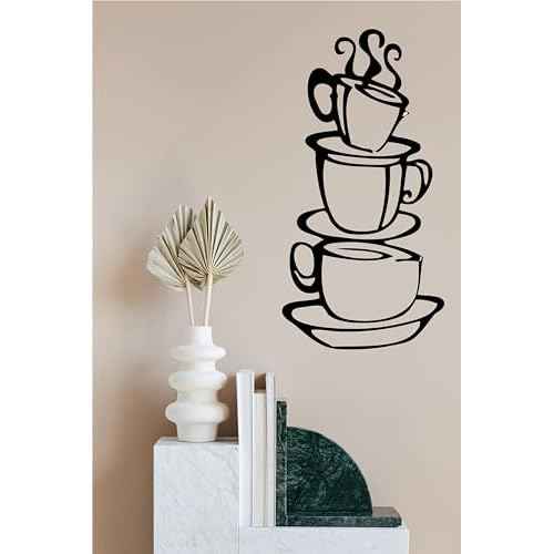 Coffee Cup Double Sided Visual Removable Wall Vinyl Sticker Decals Decor Art Bedroom Design Mural