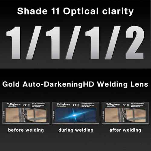 (Shade 11) 3 Set 2" x 4 1/4" Gold Auto Darkening Welding Lens 2x4 1/4, Solar Energy Welding Lens, 2x4 1/4 Replacement for Standard Hoods and Helmets