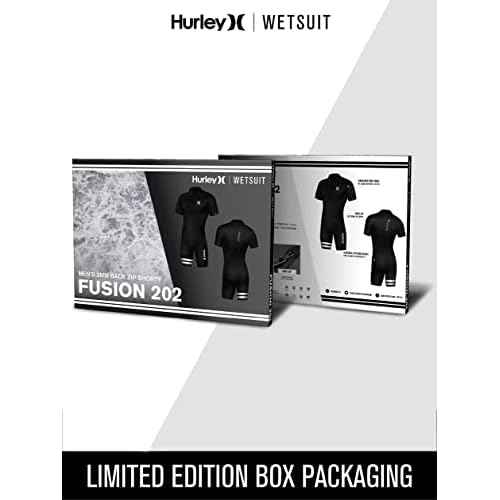 Hurley Mens Wetsuit - Fusion 202 2/2MM Short Sleeve Wetsuit for Men - UPF 50+ Stretch Neoprene Shorty Wet Suit with Back Zip