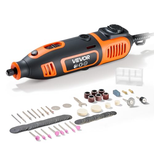 VEVOR 84-Piece Rotary Tool Kit, 200W Mini Power Rotary Tool Corded, 6-Level Speed 8000-40000 RPM Multi-Purpose DIY Tools for Engraving, Sanding, Polishing, Carving, Grinding, Cutting, DIY Crafts