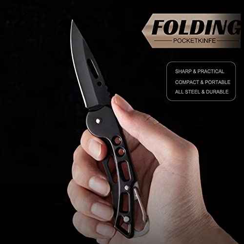EDC Pocket Knife for Men, Small Folding Keychain Knife with clip, Stainless Steel Knife Box Cutter for Women, Pocket Knives for Outdoor Camping Hiking, Mens Gift
