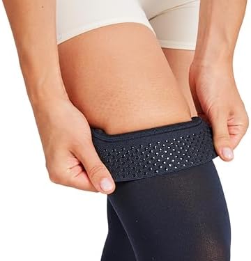 MGANG Medical 15-20 mmHg Compression Stockings for Women & Men, Pair, Thigh High Graduated Compression Socks, Closed Toe, Opaque, Support for Varicose Veins, Edema, DVT, Swelling, Flight, Navy Blue S