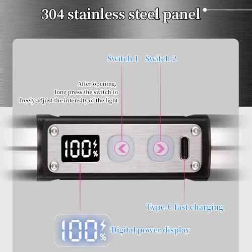 Ultra Bright Jade Recognition Flashlight, Outdoor Gemstone Mineral Detection Light with Charge Display, Enhanced 365nm UV Black Mirror Black Light Pen, White Lights, Yellow Lights, red lamp.