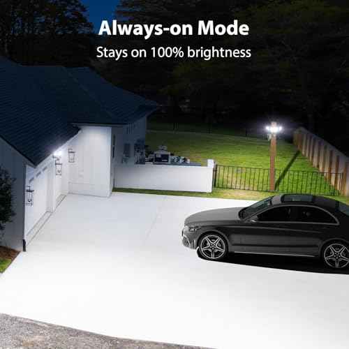iMaihom 65W 6500LM Motion Sensor Outdoor Light, Plug In LED Security Lights 3 Heads Motion Detection Outdoor Light, Dusk to Dawn, IP65 Waterproof Flood Light with Remote Control for Yard Garage(Black)