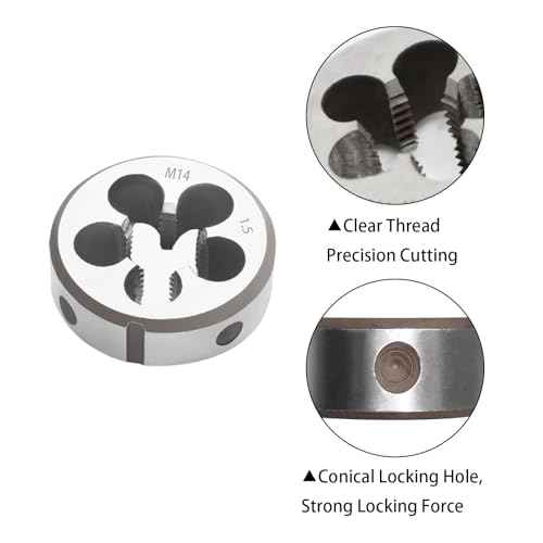M14 x 1.5mm Metric Tap And Die Set,M14 x 1.5mm High-Speed Steel Machine Tap Die Set,Thread Tap And Round Thread Die Right Hand (M14 x 1.5mm)
