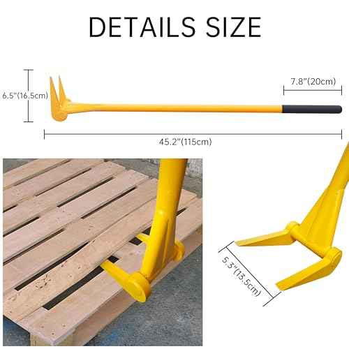 Upgrade ZOOKASEA Pallet Buster 45" with Handle, Heavy Duty Deck Board Removal Tool,Non-Slip Pry Bar Breaker for Flooring, Framing, Roofing and Construction
