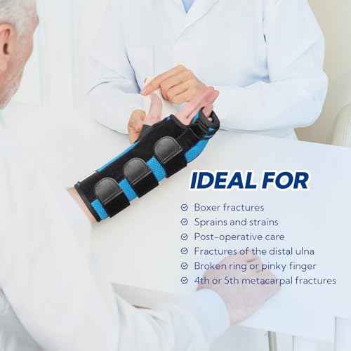Boxer Fracture Splint, Ulnar Gutter Splint Right Hand, the 4th and 5th Metacarpal Finger Splint Hand Brace, Boxer Orthosis Hand & Wrist Brace for Women & Men, Left, M