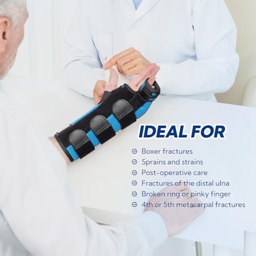 Boxer Fracture Splint, Ulnar Gutter Splint Right Hand, the 4th and 5th Metacarpal Finger Splint Hand Brace, Boxer Orthosis Hand & Wrist Brace for Women & Men, Left, M