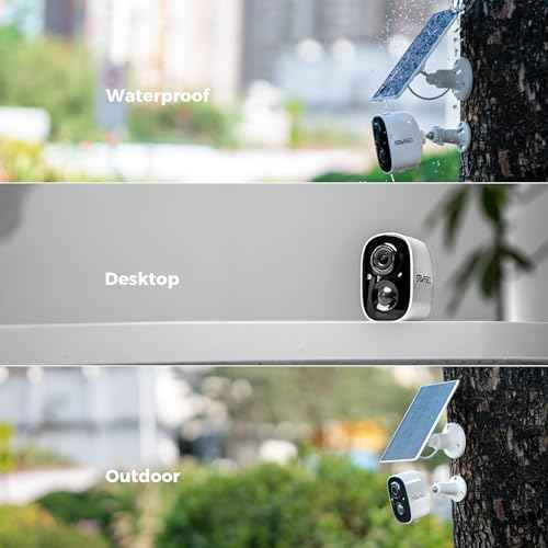 SOVMIKU CG6 Best Solar Security Camera Wireless Outdoor, Battery Powered Cam, Easy to Setup,PIR Motion Detection, Two Way Audio, Audible Flashlight Siren,2.4GHz Wi-Fi, Color Night Vision, SD Slot