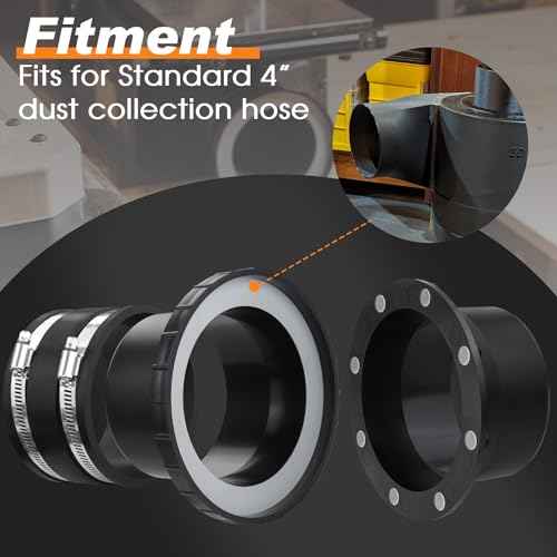 Magnetic Dust Collector System for 4" Shop Vacuums Dust Hose,One-to-Multi Magnetic Dust Collection Starter Kit for Woodwork w/1PK Mag Port Connector+3Set 4¡± Couplers,Hookup Drum Sander Jointer Planer