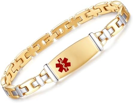 Fashion Lady Stainless steel Medical Alert id Bracelets with Free Engraving
