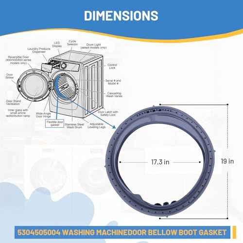 5304505004 for Electrolux Washer Door Seal EFLS627UTT0 EFLS617STT0 EFLS527UIW0 EFLS517SIW0 EFLS627UIW0 EFLS627UTT1 EFLS627UIW1 EFLS517STT0 EFLS527UIW1 EFLS527UTT2 EFLS617SIW0 EFLS627UIW2