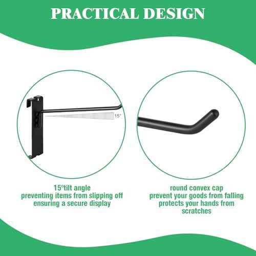 40Pcs 6" Gridwall Display Hooks Assortment Set, Black Metal Grid Wall Panel Hanging Display Hook for Garage Shop Retail Storage, Wire Diameter 5mm/ 0.2¡±