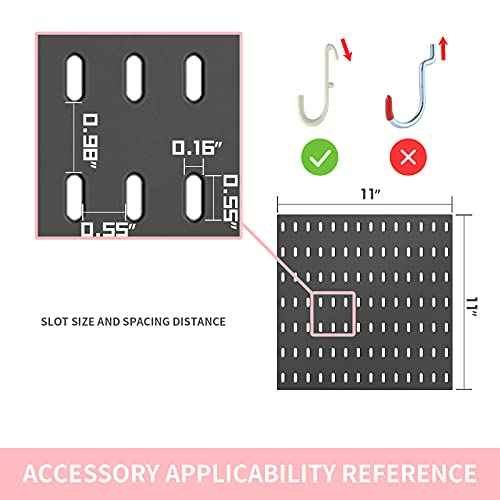 Pegboard Combination Kit and 13 Accessories(Shelf Hook Brackets Container) No Punching for Garage Kitchen Living Room Bathroom Office 22"x22",Pegboard Wall Organizer (Upgraded)