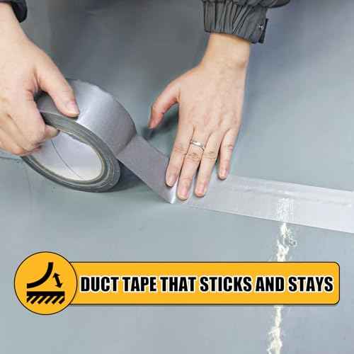 3 Pack Sliver Duct Tape £¬ Waterproof Heavy Duty Duct Tape,Strong Adhesive garyTape Bulk for Indoor Outdoor Repairs Tear by Hand, 60 Yards x 2 Inch Total£¬Bulk Value for Repairs