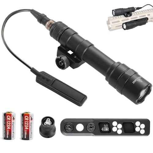 Tactical Flashlight 1000 Lumens with Remote Pressure Switch and M-Mount, Picatinny Mount (600)
