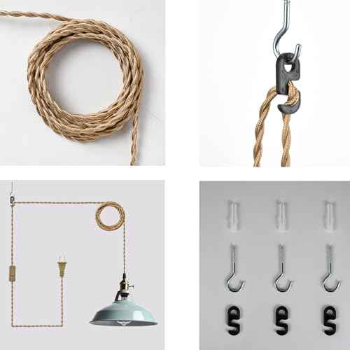 YUBOLE Modern Macaron Plug-in Plendant Light,10.6-Inch Hanging Light Fixtures with Metal Barn Shade Adjustable 17.06 Feet Plug Cord Pendant for Kitchen Bar Dining Bedroom,Sea Blue