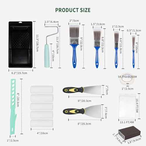 19 Piece Paint Roller Kit, 4 Inch Foam Small Paint Roller Paint Brushes Paint Trays Set, Wall Paint Supplies Kit Mini Rollers for Painting, Professional Paint Roller Brush Tray Set for House Painting